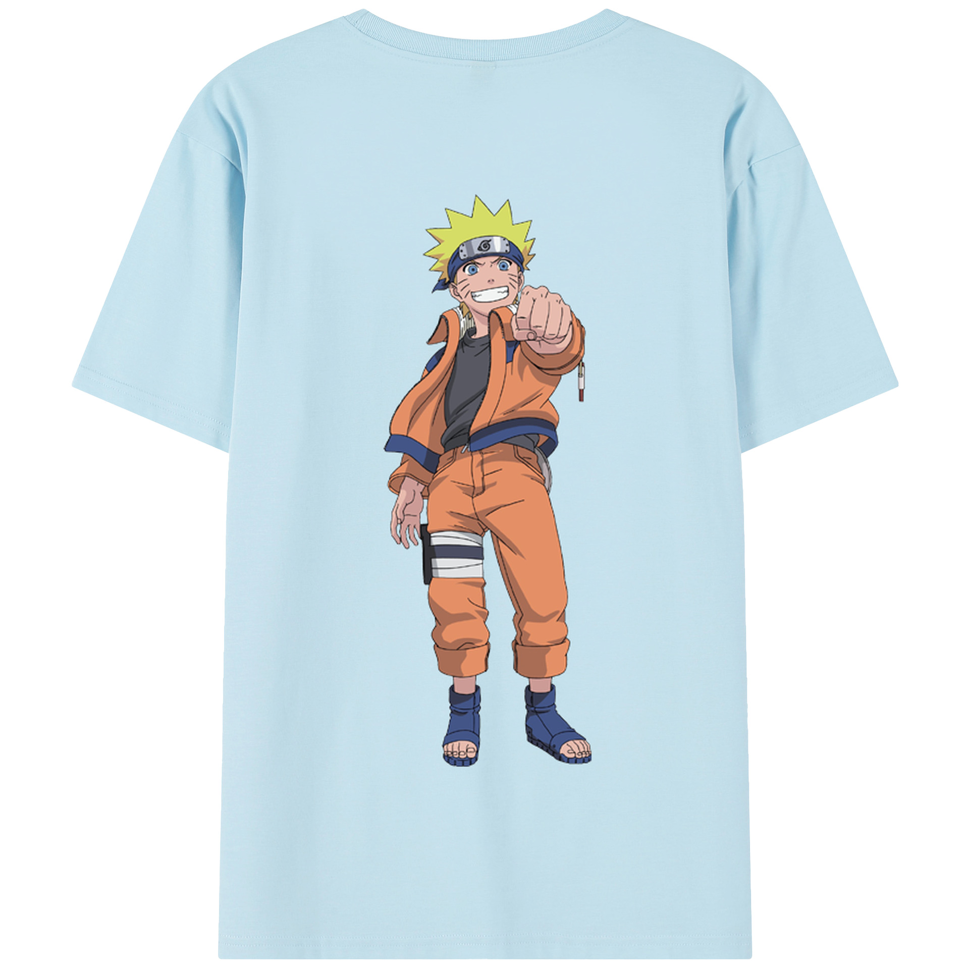 （画像用） NARUTO -ナルト- うずまき ナルト Uzumaki Naruto 綿100％半袖Tシャツ（背面プリント）